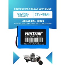 Electroll Leksas Dali 15000 Batarya (Standart Kapasite) Lifepo4 72V 58AH Elektrikli Motosiklet Bataryası