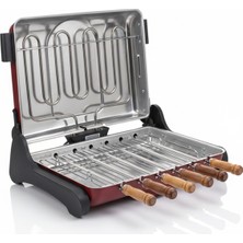 Özbience AB670 1200W Kırmızı Elektrikli Izgara, Krom-Nikel Kaplama, Kokusuz & Dumansız