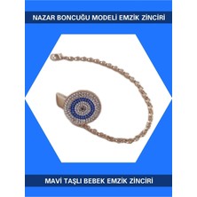 PremiumPort Şık Nazar Boncuklu Emzik Zinciri, Bebeğiniz Için Güvenli ve Renkli Tasarım