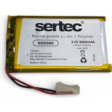 Ulu Pazarlama Sertec 605080 3.7V 3000 Mah Li-Polymer Pil (DEVRELI/1.5A)