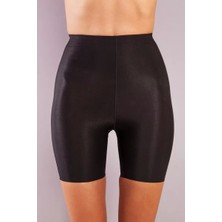 Pileli Store Girdle Hight Waist Micro Short Corset, Iz Yapmayan Görünmez Yüksek Bel Paçalı Siyah Korse