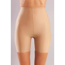 Pileli Store Girdle Hight Waist Micro Short Corset, Iz Yapmayan Görünmez Yüksek Bel Paçalı Ten Korse