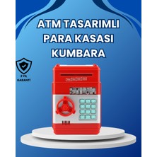 Senson Kırmızı Atm Tasarımlı Şifreli Para Kasası Kumbara - Lisinya
