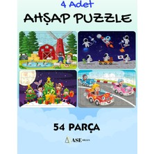 Özbience Çocuklar Için Ahşap 54 Parça Puzzle Seti, Eğlenceli ve Öğretici Oyunlar