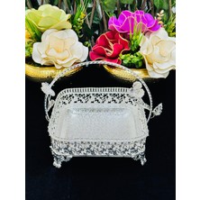 Özbience Gümüş Kristalli Taşlı Telkari Kare Çikolatalık, Şık ve Zarif Tasarım