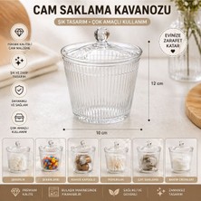 Özbience Şeffaf Boroksilikat Cam Şekerlik, Şık ve Dayanıklı Ev Dekoru