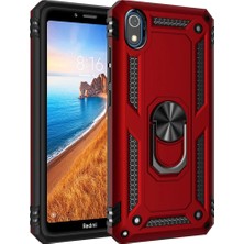 Ulu Pazarlama Xiaomi Redmi 7A Kılıf Sofya Yüzüklü Silikon Kapak - Kırmızı