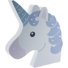 PremiumPort Ahşap LED Işıklı Unicorn Dekorasyon, Şık ve Doğal Tasarım