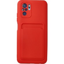 Ulu Pazarlama Xiaomi Redmi Note 10S Kılıf Kelvin Kartvizitli Silikon - Kırmızı