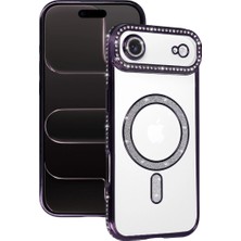 Ulu Pazarlama Apple Iphone 17 Air Joke Simli Magneticsafe Kılıf - Derin Mor