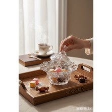 Özbience Cam Şekerlik, Kapaklı, Lokum ve Çerez Sunumluk, Şık ve Zarif Tasarım