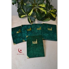 PremiumPort Kadife Kapaklı 5'li Yasin Kitabı Seti, 12X17 Cm, 80 Sayfa, Bebek Hediyeli