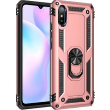 Ulu Pazarlama Xiaomi Redmi 9A Kılıf Sofya Yüzüklü Silikon Kapak - Rose