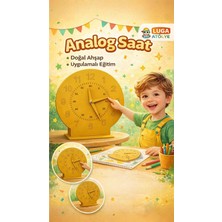 Özbience Ahşap Analog Saat Eğitim Seti, Uygulamalı ve Doğal Malzemeyle Öğrenme