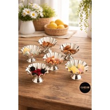 Özbience 6’lı Zano Dalga Desenli Tırtıklı Çerezlik ve Sunum Seti