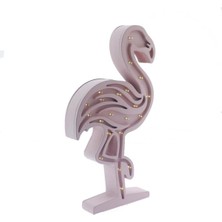 PremiumPort Ahşap LED Işıklı Flamingo Dekor, Şık ve Renkli Ev Süslemesi
