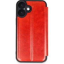 Ulu Pazarlama Apple Iphone 16 Plus Kılıf Flip Cover - Kırmızı