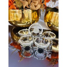 Özbience 6'lı Döküm Pirinç Gümüş Gül Çember Şekerlik Seti