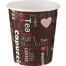 Dora Shopping Kullan Roll- Karton Bardak 7oz Baskılı Kahverengi 50 Adet