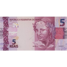Banknoting Brezilya 5 Reais 2010 (2013) Çil.