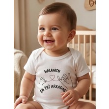 PremiumPort Yazılı Bebek Zıbın, Komik Halam Temalı, %100 Pamuk, Hediyelik Bebek Body