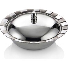 Özbience Karmen Sade 304 Çelik Şekerlik ve Lokumluk Sunum Kasesi, Kapaklı, Yuvarlak