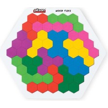 Özbience Renkli Ahşap Petek Tangram Seti, Eğlenceli ve Öğretici Oyunlar