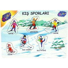 Özbience Doğal Ahşap Tutmalı Eğlenceli Sporlar Yapbozu