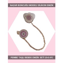 PremiumPort Şık Emzik Zinciri ve Nazar Boncuğu Seti, Bebekler Için Güvenli ve Renkli