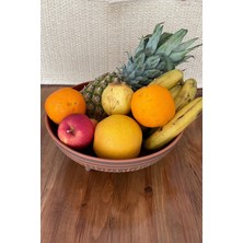 Özbience El Yapımı Sarı Ayaklı Dekoratif Sunum Kasesi, Meyvelik ve Şekerlik (26 Cm)