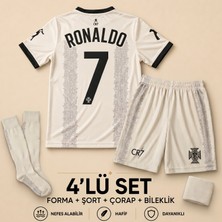 Andream Portekiz Ronaldo Özel Tasarım Griçocuk Futbol Forması Forma Şort Çorap Bileklik 4 Parça