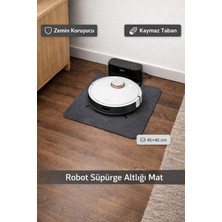Özbience Kaymaz ve Su Geçirmez Robot Süpürge Altlığı, 45X45 Cm, Şık Tasarım
