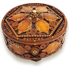 Özbience El Işlemeli Deri Şekerlik 15X15 Cm, Şık ve Zarif Tasarım