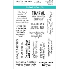 Dora Shopping Spellbınders Papercrafts, Spellbinders Acyrlic Stamps Bibi Cameron-Hummingbird Sentiments