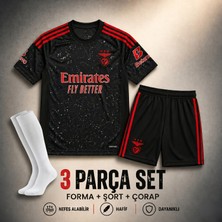 Andream Benfica Kerem Aktürkoğlu Çocuk Futbol Forması Forma Şort Çorap 3 Parça Siyah