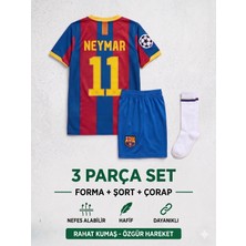Andream Barcelona Neymar Çocuk Futbol Forması Forma Şort Çorap 3 Parça