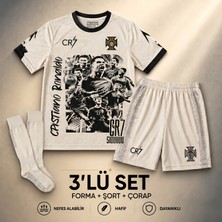 Andream Italya Siyah Çocuk Futbol Forması Forma Şort Çorap 3 Parça