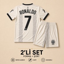 Andream Portekiz Ronaldo Özel Tasarım Griçocuk Futbol Forması Forma Şort 2 Parça