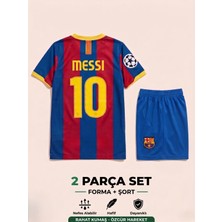 Andream Barcelona Lionel Messi Çocuk Futbol Forması Forma Şort 2 Parça