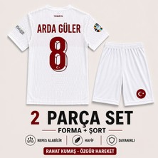 Andream Arda Güler Türkiye Milli Takım Beyaz Çocuk Futbol Forması Forma Şort 2 Parça
