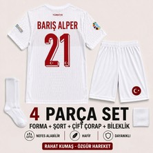 Andream Barış Alper Yılmaz Türkiye Milli Takım  Çocuk Futbol Forması Forma Şort Çorap Bileklik 4 Parça