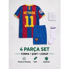Andream Barcelona Neymar Çocuk Futbol Forması Forma Şort Çorap Bileklik 4 Parça
