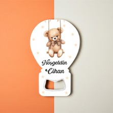 PremiumPort 10 Adet Balon Magnet Açacak, Yeni Doğan Ayıcık Temalı, Kutlama Süsü
