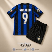 Andream Inter Milan Ronaldo 9 Çocuk Futbol Forması Forma Şort 2 Parça