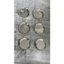 Özbience 6'lı Gümüş Metal Tatlı Tabağı Seti, 12 Cm, Kahve Yanı Ikramlık