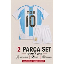 Andream Arjantin Messi Çocuk Futbol Forması Forma Şort 2 Parça
