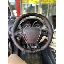 İmza Direksiyon Kılıfı Ford Fiesta 2009-2015 Araca Özel Direksiyon Kılıfı 5d Kristal Karbon Soft Nokta