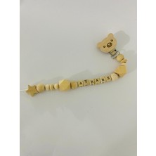 PremiumPort Kişiye Özel Ahşap Bebek Emzik Askısı, Organik ve Doğal Tasarım