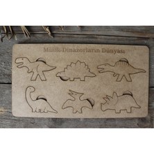 Özbience Ahşap Yapboz Minik Dinozorlar Dünyası Eğlenceli ve Öğretici Oyun