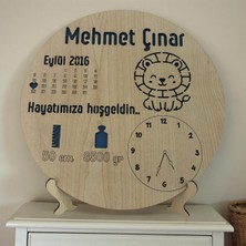 PremiumPort Yeni Doğan Isme Özel Doğum Panosu, Aslan Figürlü, Standlı ve Asılabilir